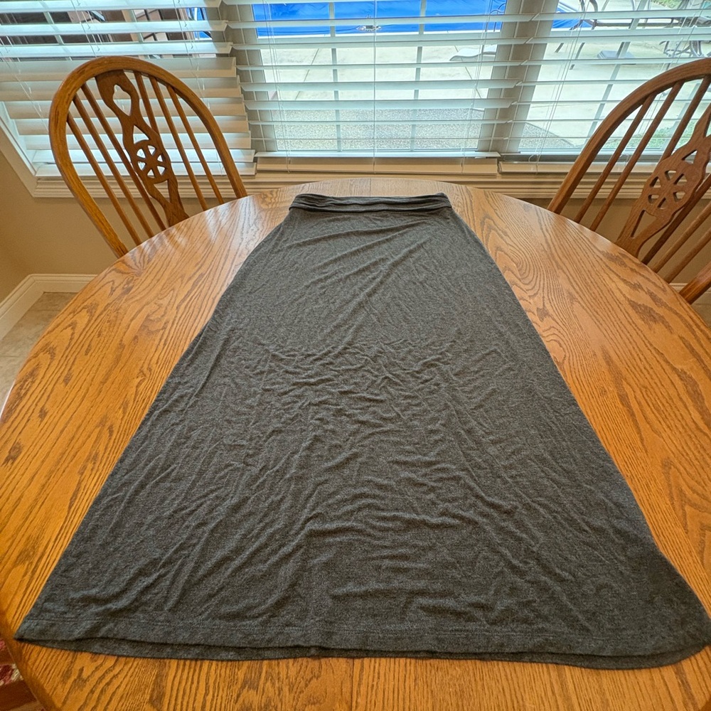 J Crew Jersey Knit Ruched Waist Maxi Skirt Gray Size Small S Casual Classic